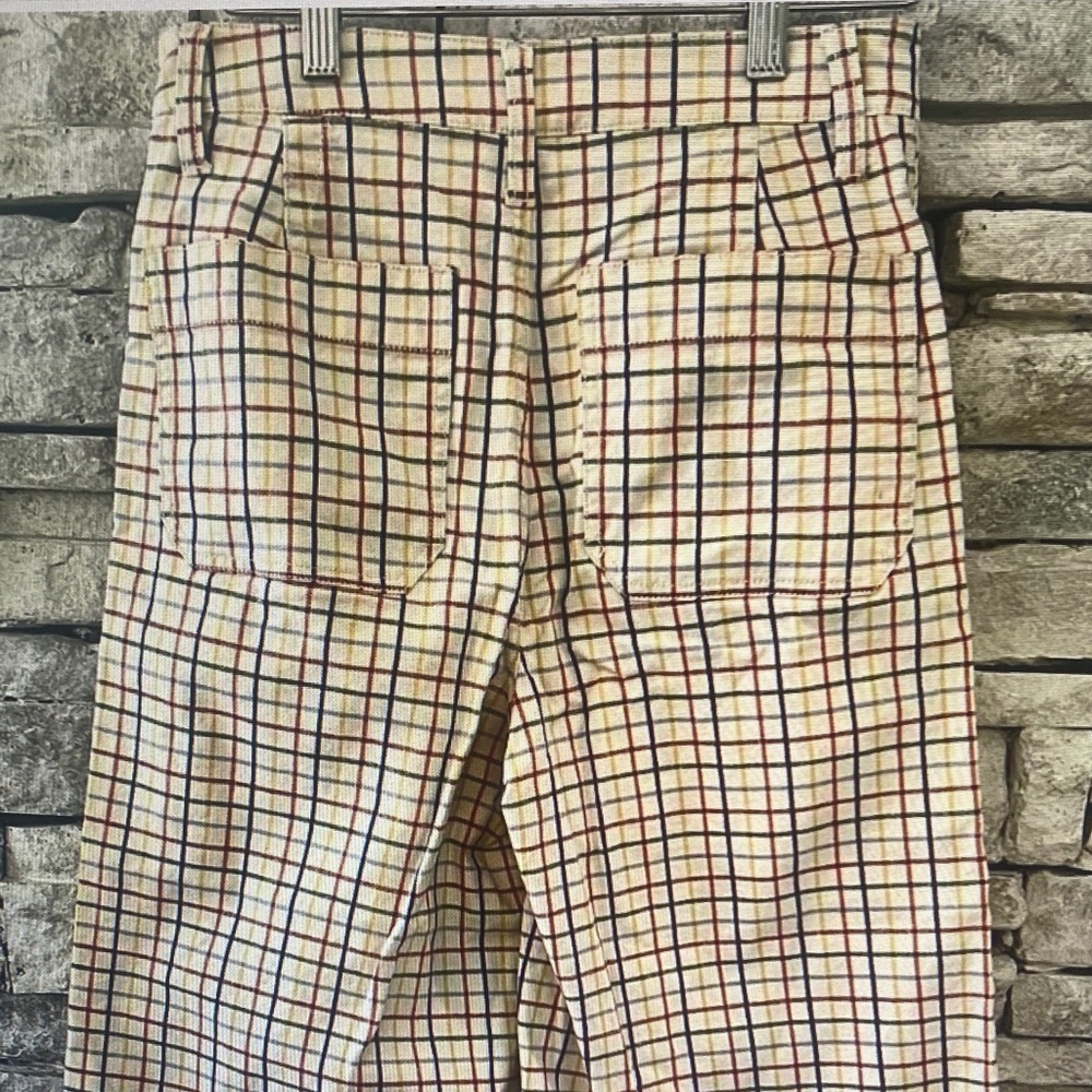 Madewell Cream Plaid Wide-Leg Pants - Picture 3 of 9